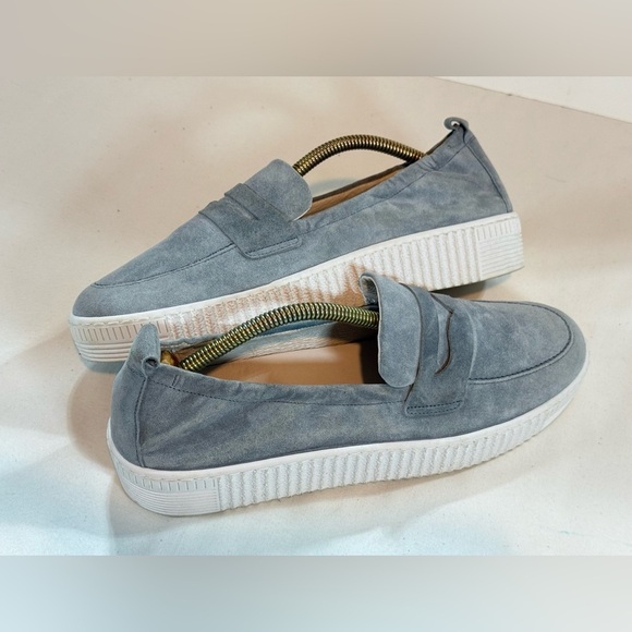 GABOR Men\'s Light Dusty blue/Gray suede slip-On loafers size 7.5 main image 8